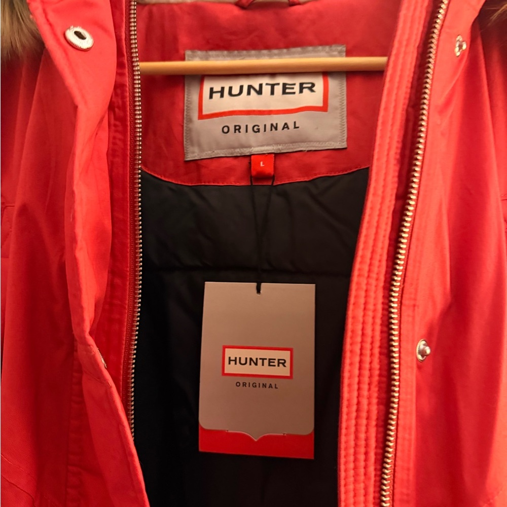 Hunter Red Women's Ski Jacket with Fur Hood - Original Parka - Picture 2 of 11